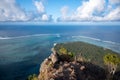 Hiking peak of Le Morne Brabant Mountain, UNESCO World Heritage Site basaltic mountain with a summit of 556 metres, Mauritius