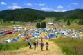 Hiking people by mountain camping Royalty Free Stock Photo