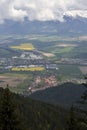 Hiking on the Poludnica hill, a view of Zavazna Poruba and a housing estate under the Baranec hill - Podbreziny, part of the town