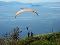 Hanggliding over the Puget Sound Royalty Free Stock Photo