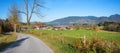 Hiking route from Kleinbuch with view to lake tegernsee in autumn Royalty Free Stock Photo