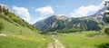 hiking route to alpine village Eng Almen, karwendel mountains tyrol