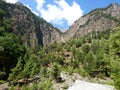 Hiking in the Samaria gorge on a hot summer