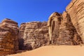 Hiking Sand Dune Barrah Siq Valley of Moon Wadi Rum Jordan Royalty Free Stock Photo