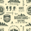 Hiking seamless pattern or background.