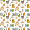 Hiking seamless pattern