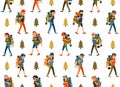 Hiking seamless pattern