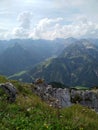 Hiking on the Seebergspitze, a mountain in tyrol Royalty Free Stock Photo