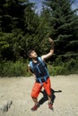 Hiking Selfie with Smartphone by Generation Y Teenager in Forest