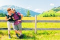 Hiking Seniors in the Mountains Royalty Free Stock Photo