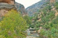 Hiking into Shirz Canyon, a canyon of geotouristic importance, near Kuhdasht, Lorestan in Iran Royalty Free Stock Photo