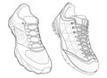 Hiking shoes technical illustration