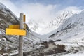 Hiking sign in mountain