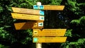 Hiking signs in Bavarian Forest National Park