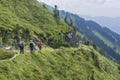 Hiking in slovenian mountains. Hike from Soriska planina to Lajnar and surrounding hills.