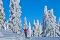 Hiking snowshoe on Whistler Mountain. Royalty Free Stock Photo