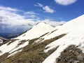 Hiking on a spring day in Bucegi mountains Royalty Free Stock Photo