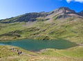 Hiking in swiss alps