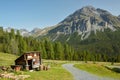 Hiking in Swiss National Park near Zernez in Switzerland Royalty Free Stock Photo