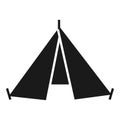 Hiking tent icon, simple style