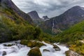 Hiking to Briksdalsbreen Briksdal glacier, one of the most accessible and best known arms of the Jostedalsbreen glacier,