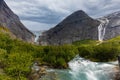 Hiking to Briksdalsbreen Briksdal glacier, one of the most accessible and best known arms of the Jostedalsbreen glacier,