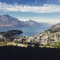 Hiking to a lookout over Queenstown, New Zealand