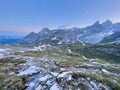 Hiking to Pointe de la Rechasse in National Park of Vanoise, France Alps