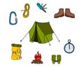 Hiking tools illustration