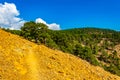 Hiking track at Troodos mountains on Cyprus Royalty Free Stock Photo