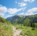 hiking trail above Eng Almen, Karwendel mountains Royalty Free Stock Photo