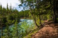 Hiking trail above McDonald Creek in Glacier National Park, Montana