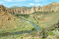 Hiking trail along the Crooked River in Smith Rock State Park, Oregon, USA Royalty Free Stock Photo