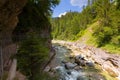 Hiking trail along Kaiserklamm canyon in Brandenberg, Kramsach, Tyrol, Austria Royalty Free Stock Photo