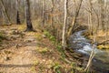 Hiking Trail Along Trout Stream in the Jefferson National Forest Royalty Free Stock Photo