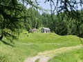 Hiking trail in Alpe Devero, Parco Naturale Veglia-Devero, Val d'Ossola, Italy. Royalty Free Stock Photo