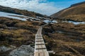 Hiking trail and alpine landscape of the Norway