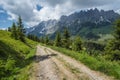 Hiking trail around Wilder Kaiser mountains, Tirol - Austria Royalty Free Stock Photo
