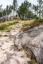 Hiking trail in Beskid Slaski mountains Royalty Free Stock Photo