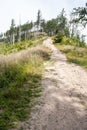 Hiking trail in Beskid Slaski mountains Royalty Free Stock Photo