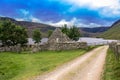 Hiking trail in Cairngorms National Park. Angus, Scotland, UK.