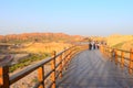 A hiking trail in The Colorful Danxia Geopark in Zhangye