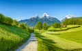 Hiking trail with a fantastic view onto the Watzmann Royalty Free Stock Photo