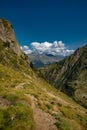 Italian Alps in Lombardy. Hiking trail, Adamello Group