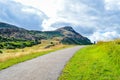 Hiking trail leading to Arthur`s seat, Edinburgh, Scotland Royalty Free Stock Photo