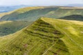 Hiking trail leading to the summit of Cribyn in the Brecon Beacons Royalty Free Stock Photo