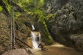 Hiking trail through a lush gorge in SlovenskÃÂ½ Raj, Slovakia Royalty Free Stock Photo