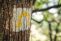 Hiking trail marker Royalty Free Stock Photo