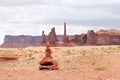 Hiking trail marking cairn in Monument Valley