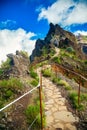 Hiking trail from mountain Pico do Arieiro Royalty Free Stock Photo